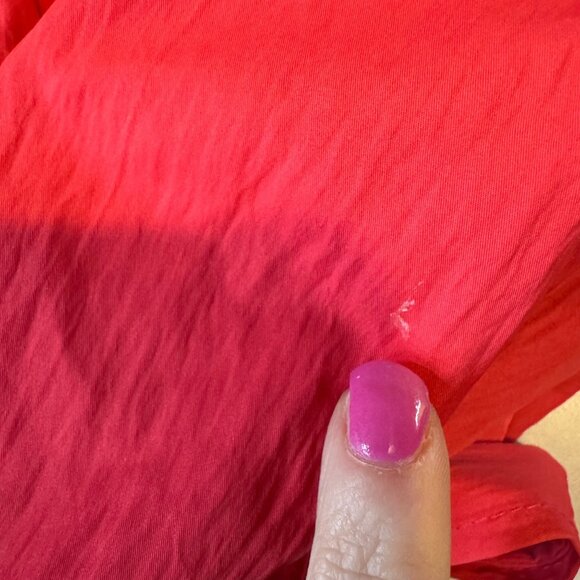 Etcetera Belted Ruffle Jacket Womens Coral Red Pink Trench Coat Size 4 - Picture 16 of 16